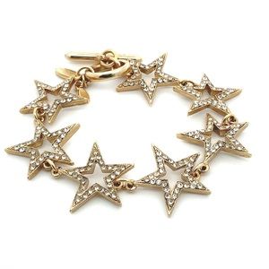 Oscar de la Renta Gold plated and crystal Starburst star bracelet